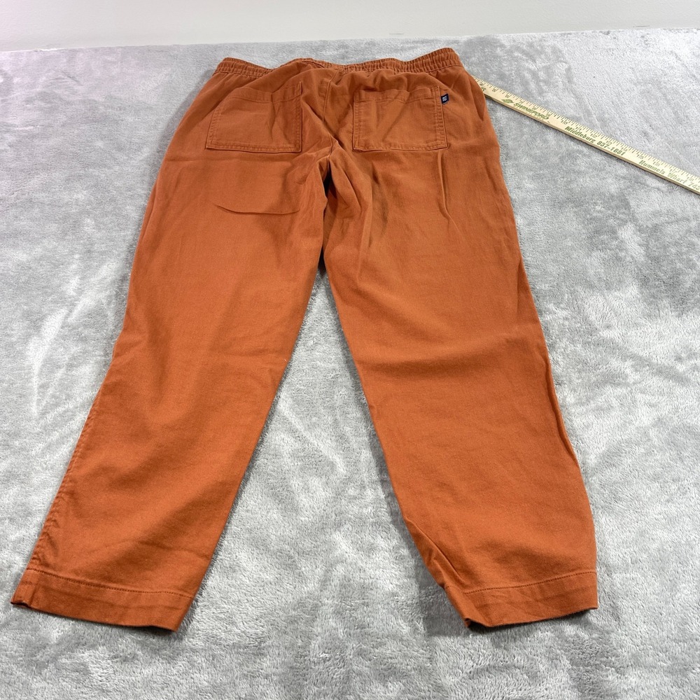 Gap Linen Blend Pants Womens Medium Orange Drawstring Elastic Waist Relaxed - Picture 7 of 11